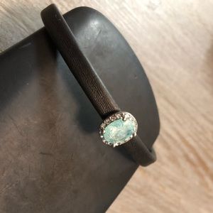 Stretchy bracelet, w/Faux Aqua Marine/rhinestones